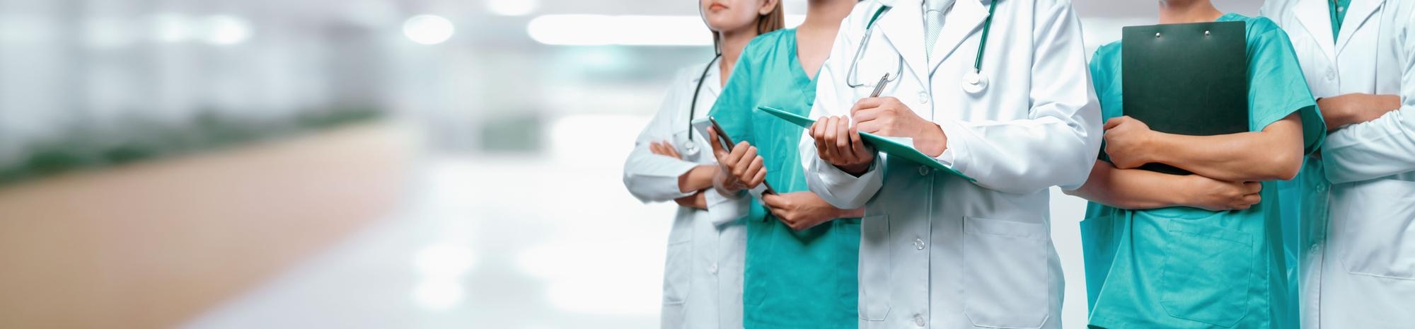 Professional medical team in healthcare setting